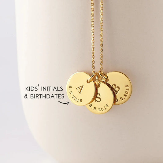 Mom Initials Necklace – Personalized Kids Names Gift