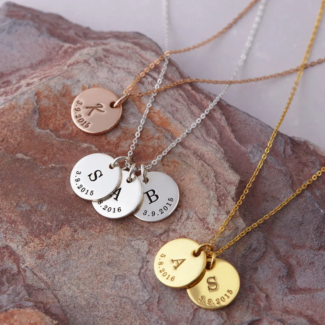 Mom Initials Necklace – Personalized Kids Names Gift