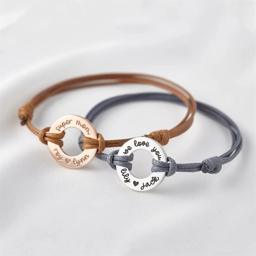 Personalized Name Rope Bracelet – Custom Engraved for Her