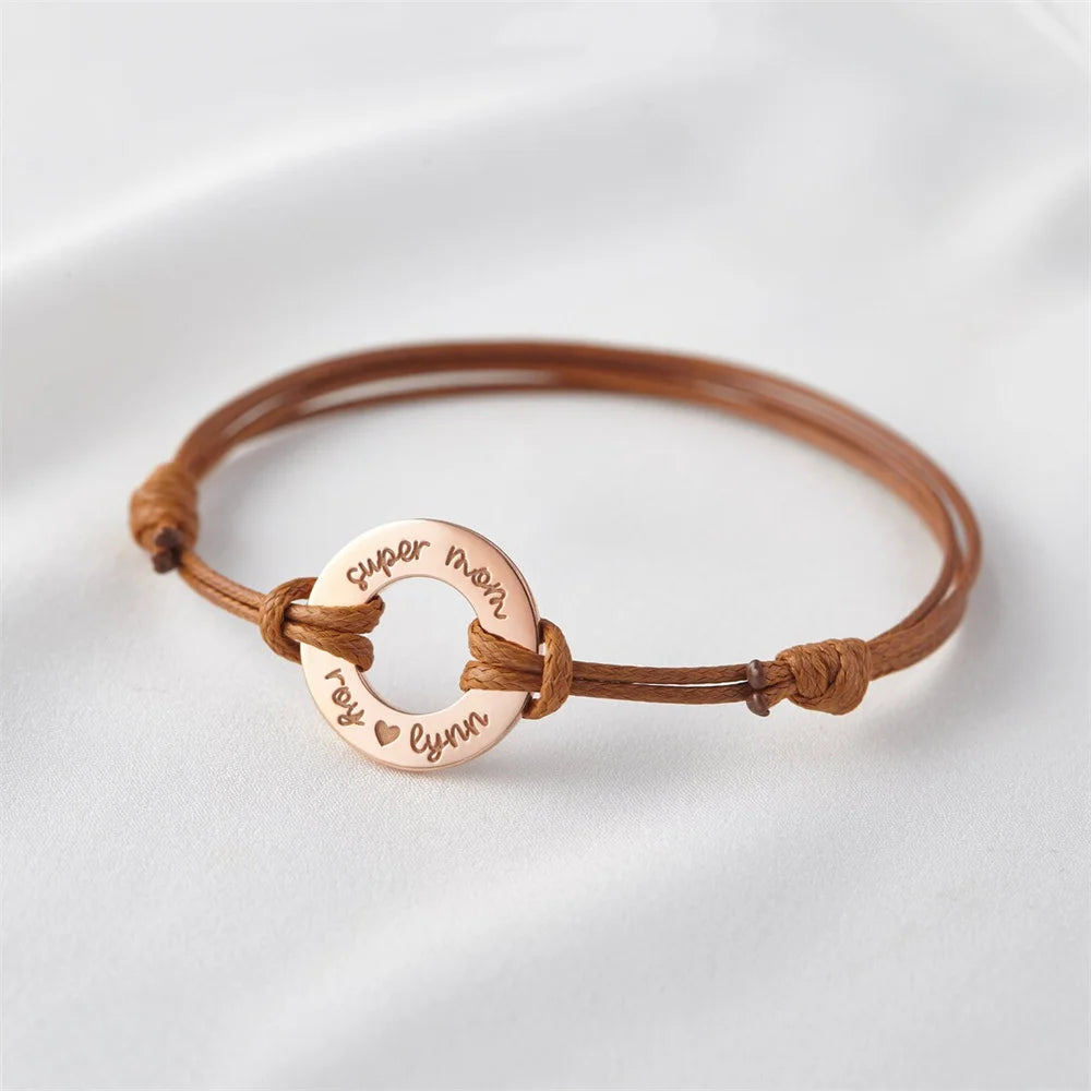 Personalized Name Rope Bracelet – Custom Engraved for Her