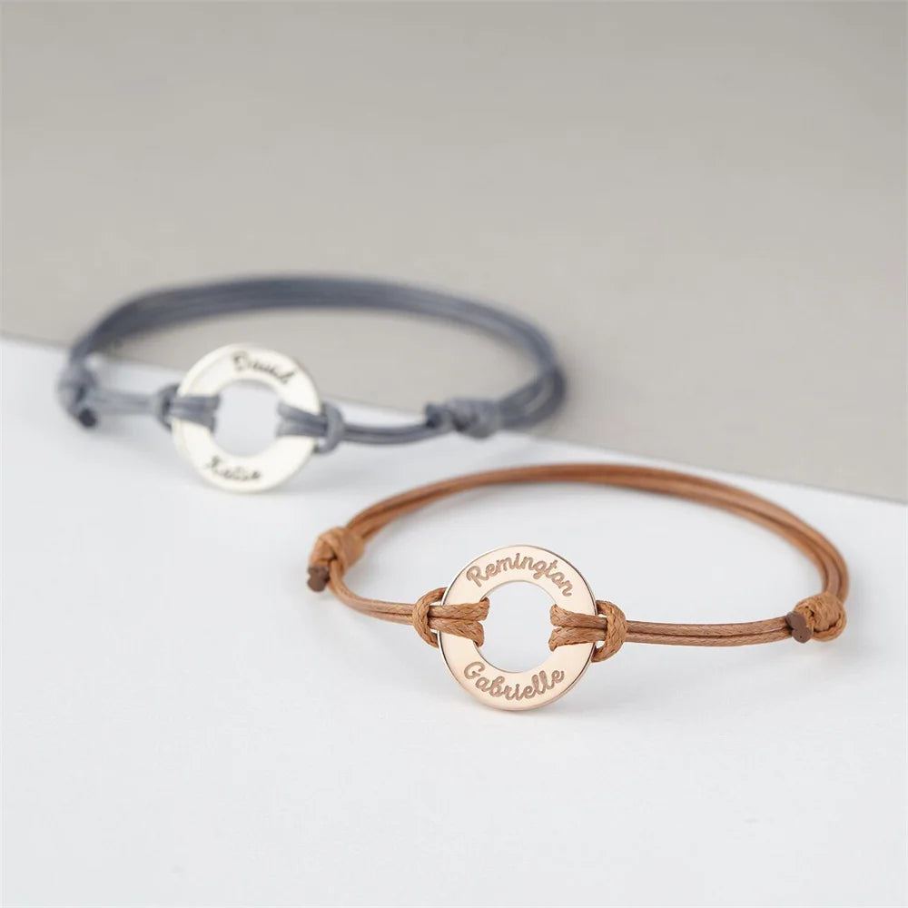 Personalized Name Rope Bracelet – Custom Engraved for Her