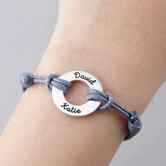 Personalized Name Rope Bracelet – Custom Engraved for Her
