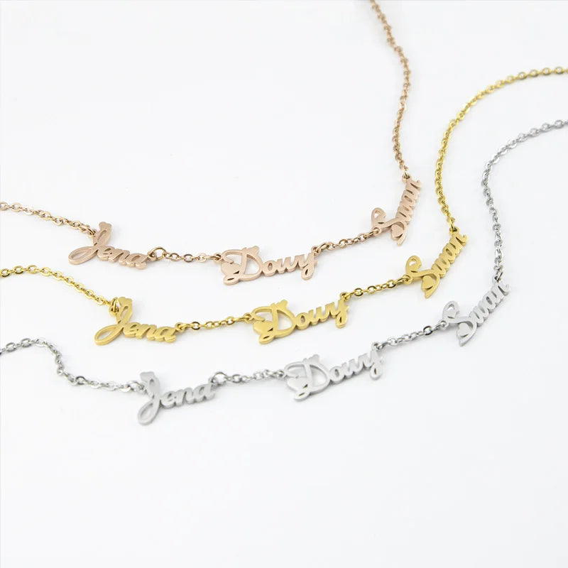 Family Name Necklace – Custom Multi-Name Pendant