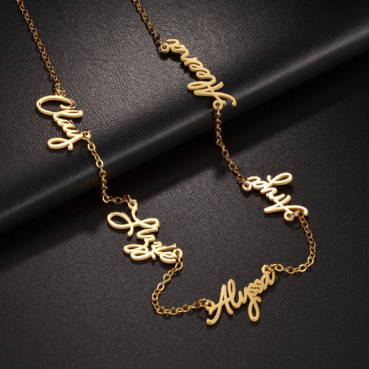 Family Name Necklace – Custom Multi-Name Pendant