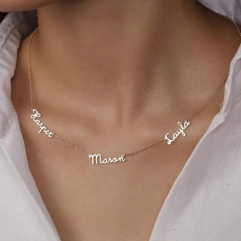 Family Name Necklace – Custom Multi-Name Pendant
