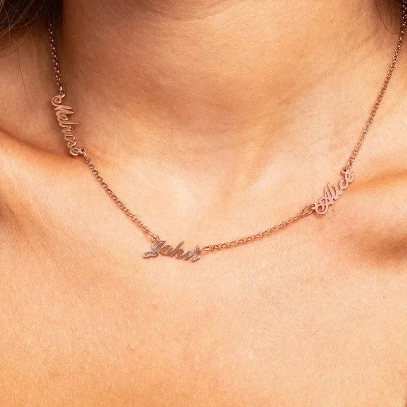 Family Name Necklace – Custom Multi-Name Pendant